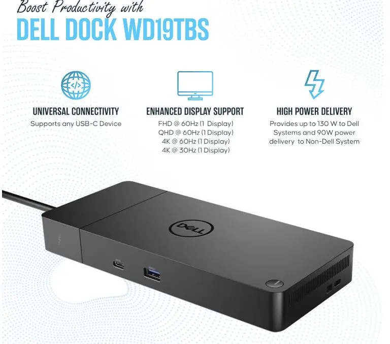 Dell WD19TBS - 180W Docking Station